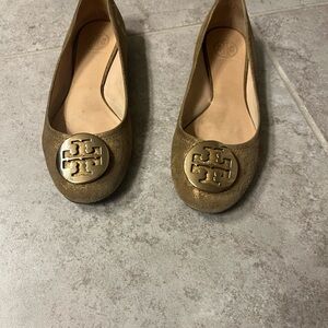 Tory Burch Metallic Gold Flats